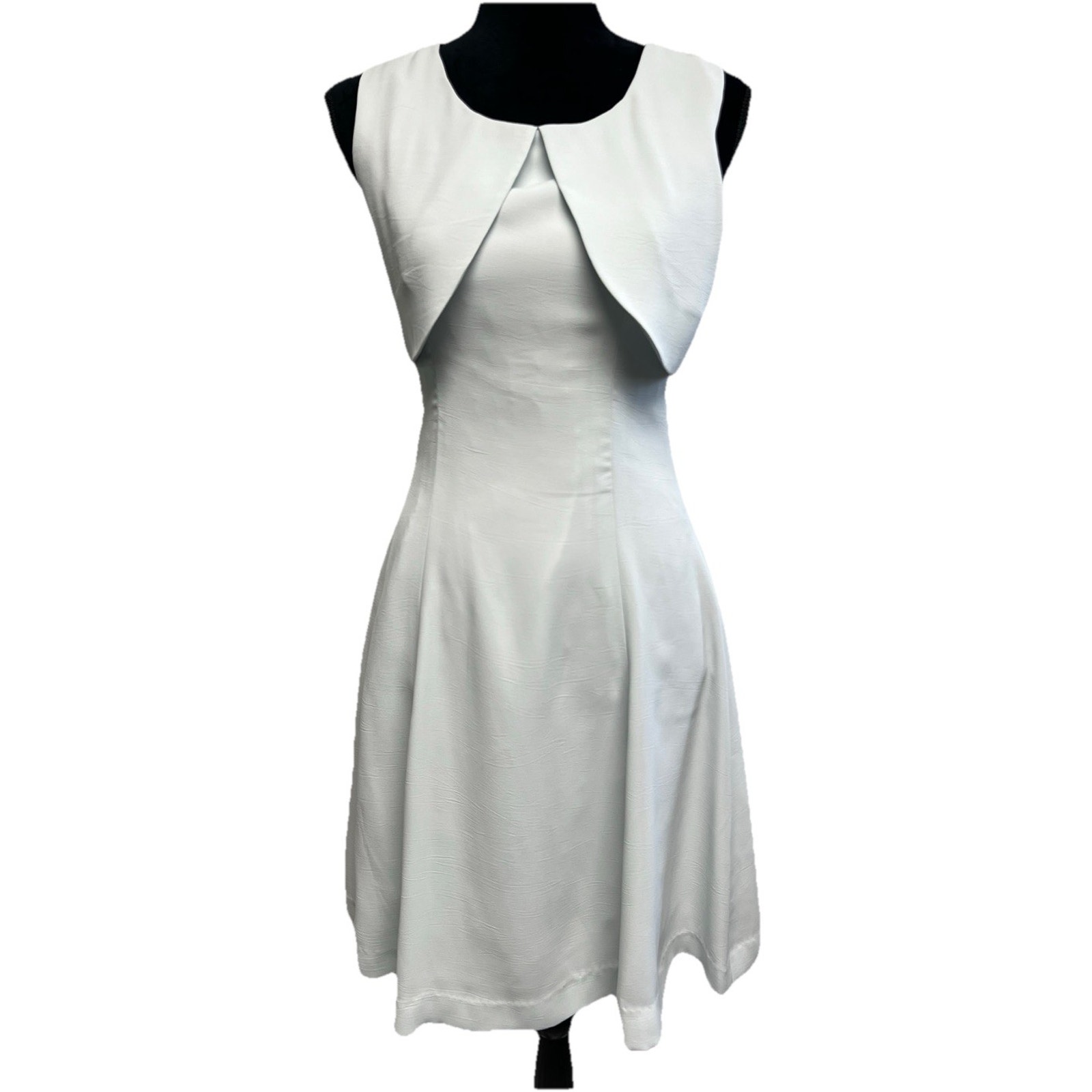 Vintage 1950s A-Line Dress Large Peter Pan Collar Size Small Light Blue Pinup